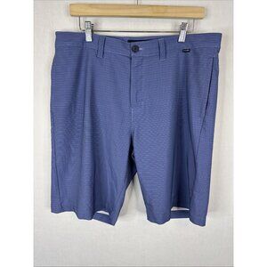 Travis Mathew Blue Gray Striped Golf Shorts Mens 34 Performance Stretch 10”